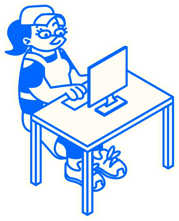Zenilda vendendo no computador